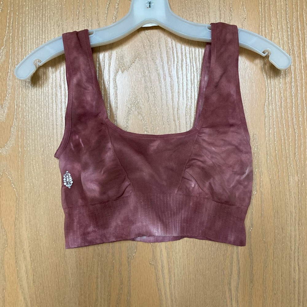 FP Movement Sports Bra size L pink and white Tye Dye Free People